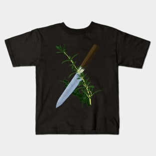 Japanese Knife in Herbs Kids T-Shirt